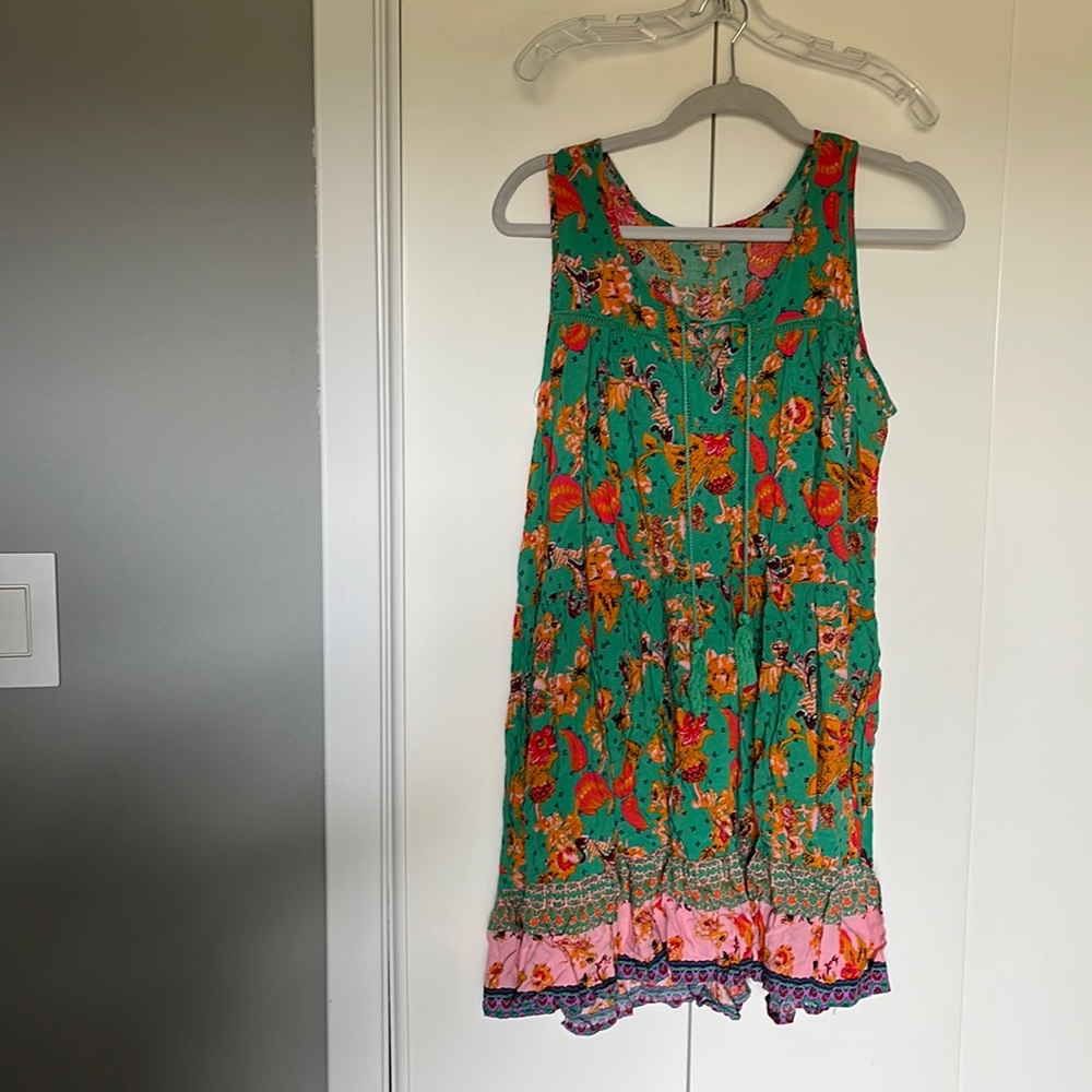 Green floral sundress